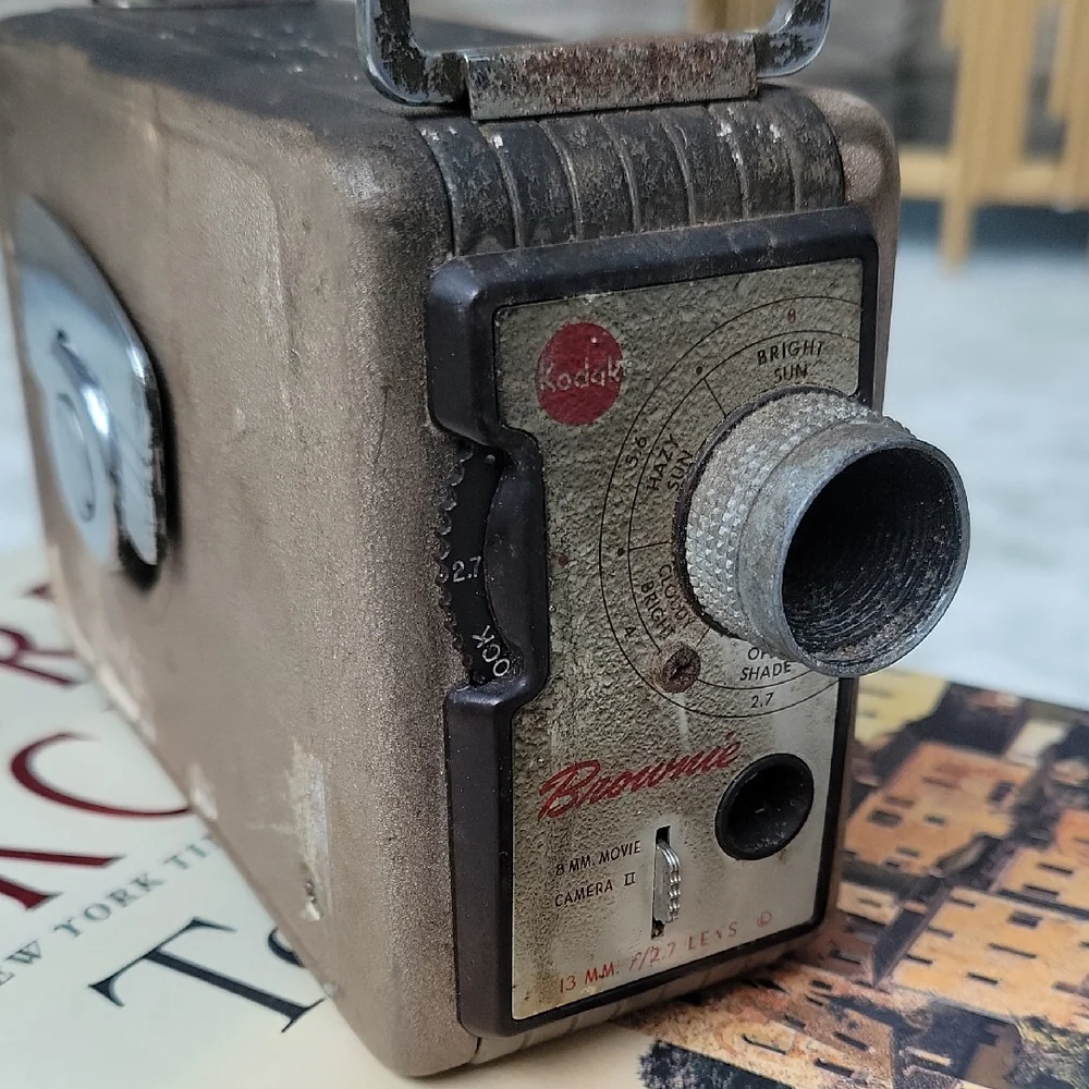 Vintage Kodak Brownie Camera - Tan and Silver